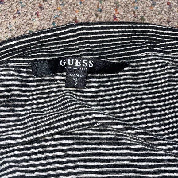 Guess Striped Carmen Neckline Bodysuit Size small - Picture 3 of 3